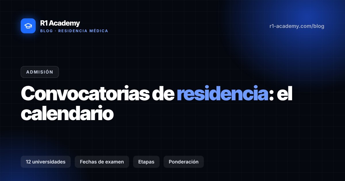 Calendario de convocatorias de residencias médicas en Colombia