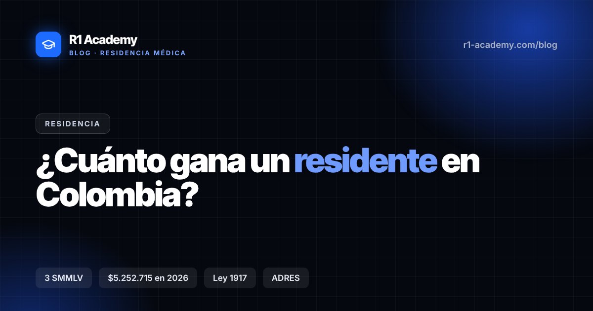 ¿Cuánto gana un residente de medicina en Colombia?