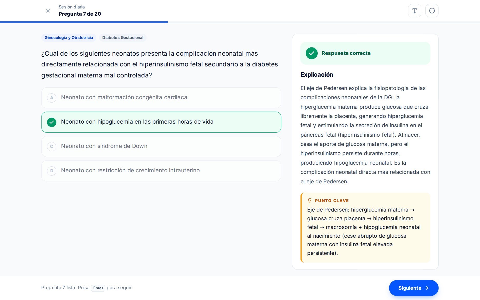 Pregunta con racional clínico en R1 Academy