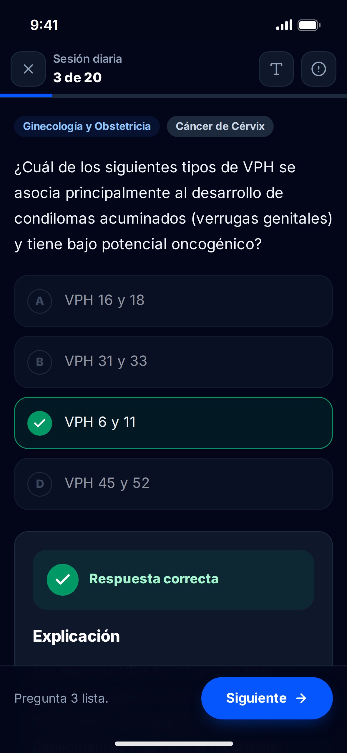 Pregunta tipo examen en el celular